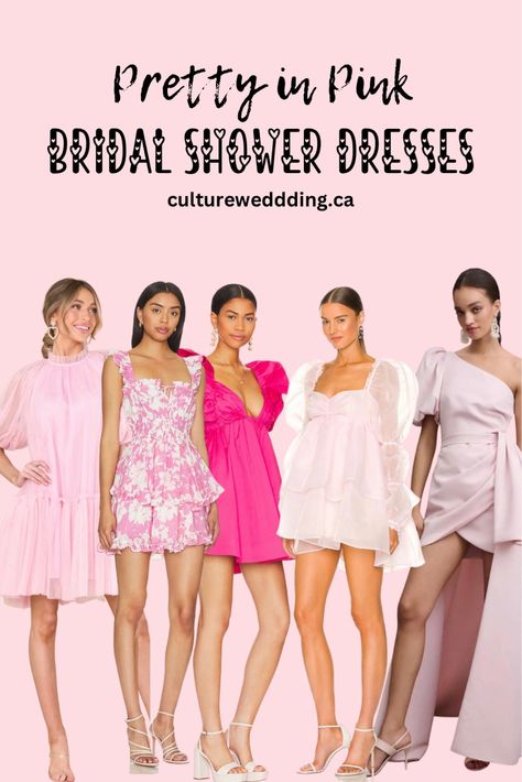 Pink Bridal Shower Dress For Guest, Pink Bridal Shower Outfit, Pink Dresses For Wedding, Pink Bridal Shower Dress, Shower Dress For Bride, Bridal Shower Dresses, Engagement Party Outfit, Pink Party Theme, Reception Dresses