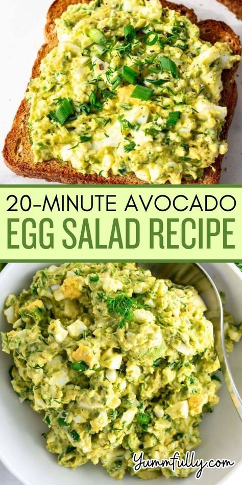 This classic egg salad with a twist is creamy, nutritious, paleo, keto, and whole-30-approved. It is the ultimate Egg Salad. Adding avocado to your egg salad, not only makes it delicious, but quite luxurious-tasting! Once you add avocado to your salad, you’ll never go back! Egg Salad Avocado, Avocado Egg Salad Recipe, Avocado Egg Recipes, Keto Egg Salad, Egg Salad Recipe Healthy, Ham Salad Recipes, Healthy Egg Salad, Best Egg Salad Recipe, Veggie Side Dish Recipes