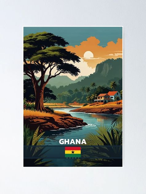 "Ghana Travel " Poster for Sale by Thistle-TShop | Redbubble Ghana Poster, Ghana Independence Day Flyer, Ghana Vintage, Vintage Travel Posters Croatia, Ghana Tourism, Ghana Travel, Ghana, Sale Poster, Travel Posters