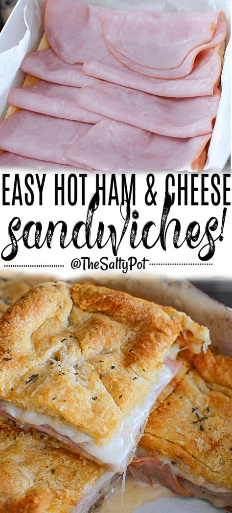 Easy Hot Ham and Cheese Sandwiches Hot Ham And Cheese Sandwiches, Hot Ham And Cheese, Ham And Cheese Sandwiches, Tartiflette Recipe, Resep Sandwich, Roast Beef Sandwich, Monte Cristo Sandwich, Cheese Sandwich Recipes, Sandwich Bar