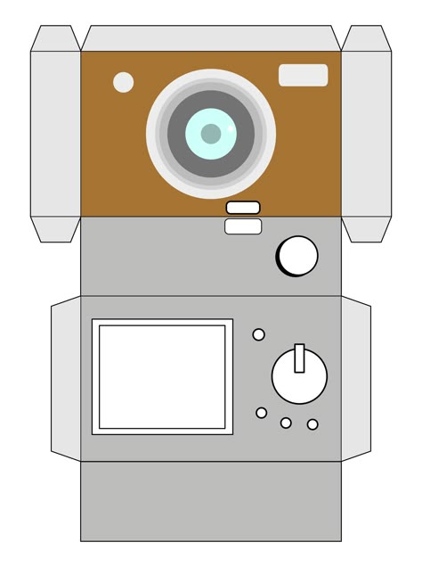 Printable Paper Vintage Cameras Printable Camera Template, Paper Camera Template, Camera Template, Papercraft Templates Printables, Camera Crafts, Template Box, Paper Camera, Box Clipart, 3d Templates