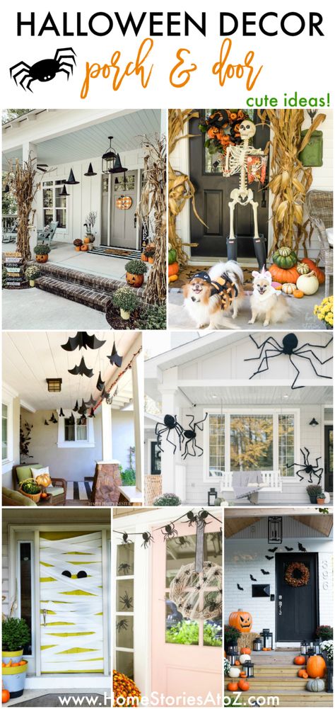 Porch Door Decor, Halloween Porches, Halloween Doorway, Crazy Decor, Diy Halloween Door Decorations, Door Decor Ideas, Doorway Decor, Porch Door, Halloween Decor Ideas