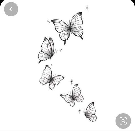 Tattoo Design Drawings Butterflies, Simple Butterfly Drawing Tattoos, Simple Butterfly Tattoo Design, Butterfly Tattoo Stencil Simple, 4 Butterfly Tattoo, Simple Butterfly Drawing, Butterfly Tattoo Simple, 3 Butterfly Tattoo, Mariposas Tattoo