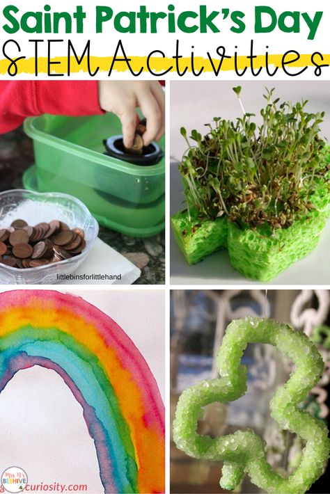 March Kindergarten Provocations, Saint Patricks Day Stem Activities, St Pattys Activities, St Patty's Day Activities For Kids, March Stem Activities Elementary, March Learning Activities, St Patrick’s Day Stem Activity, Preschool March Themes, March Stem Activities For Kids