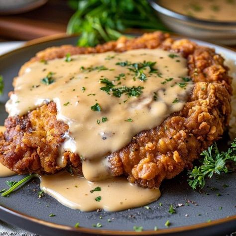 Southern Chicken Fried Steak with Gravy Southern Living Chicken Fried Steak, Chicken Fried Steak Buttermilk, Beef Chicken Steak Recipes, Classic Southern Meals, Fried Tenderloin Recipes, Chicken Fried Steak With Gravy, Chicken And Brown Gravy, Crumbed Steak, Meat Recipes For Dinner Main Dishes