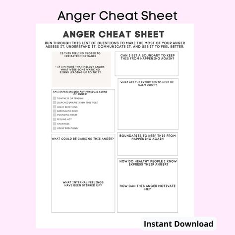 Excited to share this item from my #etsy shop: Anger Journal|Mental Health|Printable Journal|Anger Management|Coping Skills|Self Care|Therapy Journal Anger Journal Prompts, Anger Journal, Health Printables, Journal Mental Health, Relationship Therapy, Journal Spreads, Life Journal, Printable Journal, Feeling Hot