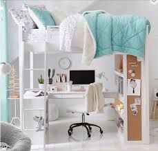 Loft Bedroom Ideas For Teenage | Design Corral Cute Loft Bed With Desk, Bedroom Ideas Bunkbeds Aesthetic, Loft Beds For Teens, Teen Dresser, Girls Loft Bed, Bed For Girls Room, A Loft Bed, Zimmer Diy, Loft Bed Plans