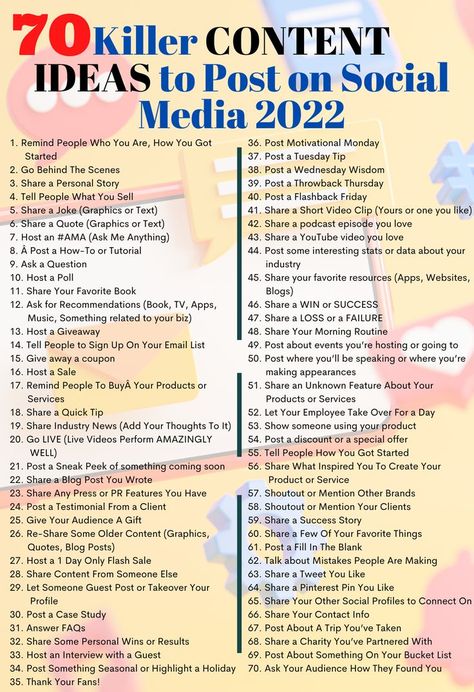 70 KILLER Content Ideas to Post On Social Media 2022 Social Media Post Ideas, Nonprofit Management, Small Business Inspiration, Social Media Marketing Business, Wednesday Wisdom, Graphic Quotes, Content Ideas, Post Ideas, Business Inspiration