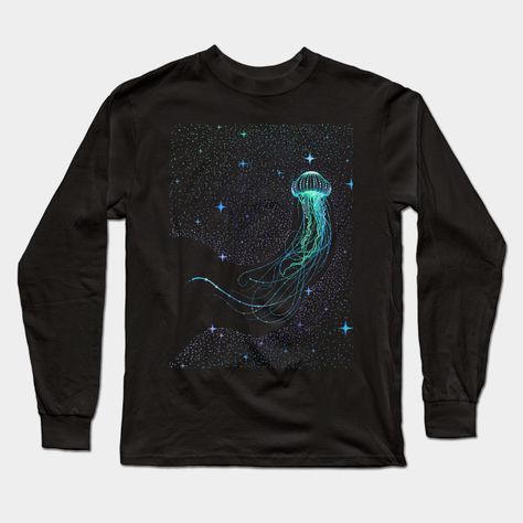 a jellyfish floating in the cosmic ocean, among the stars. It reminds us that we all have Stardust. -- Choose from our vast selection of Long Sleeve T-Shirts to match with your favorite design to make the perfect custom graphic Long Sleeve T-shirt. Pick your favorite: Classic or Premium. Customize your color! For men and women. Jellyfish Shirt, Cosmic Ocean, Graphic Long Sleeve, Stardust, Jellyfish, Long Sleeve T Shirts, Long Sleeve T Shirt, Floating, Long Sleeve Tshirt