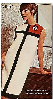 1966 Vintage VOGUE Sewing Pattern B31.5-38 MONDRIAN DRESS (1667) YVES ST LAURENT | eBay 60s Images, Mondrian Dress, Dresses 60s, Yves St Laurent, Costume Sewing, Vintage Vogue Sewing Patterns, 1960 Fashion, Vogue Vintage, 1960's Fashion