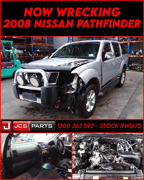 Wrecking 2008 Nissan Pathfinder ST-L R51 2.5L Auto Diesel Wagon | Stock No. W1675 🛒 https://jcsparts.com.au/ | ☎️ 1300 363 593 Up to 12 Mths Wrnty | We ship Australia wide! Diesel Cars, Nissan Pathfinder, Nissan, Australia, Cars