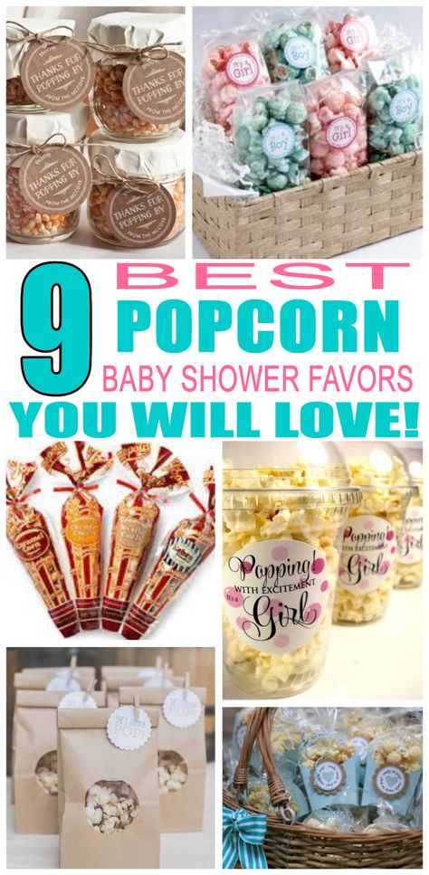 Popcorn Baby Shower, Creative Baby Shower Ideas, Baby Shower Favor Ideas, Popcorn Baby Shower Favors, Baby Shower Popcorn, Best Baby Shower Favors, Popcorn Favor, Baby Shower Favours For Guests, Baby Shower Gifts For Guests