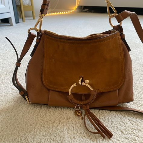 Chloe Joan Bag, Tony Bianco Boots, See By Chloe Joan, Prada Wallet, Chloe Bags, Chloe Handbags, Bag Outfit, Brown Leather Handbags, Leather Satchel Bag