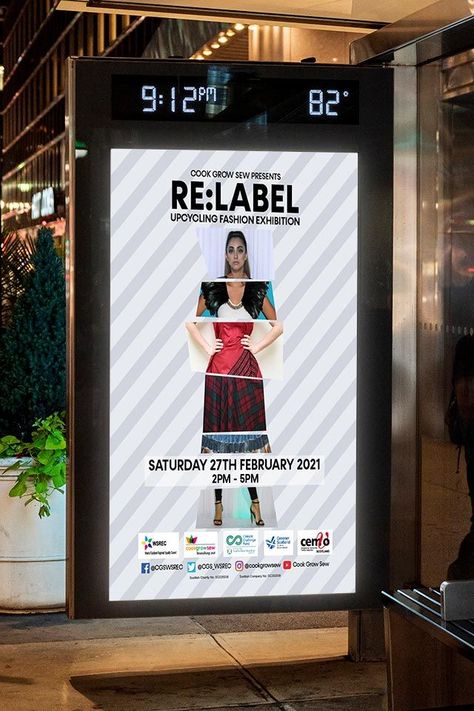 Fashion Billboard Design, Fashion Exhibition Display, Fashion Billboard, Fashion Exhibition, Upcycling Fashion, Billboard Design, Exhibition Display, Outdoor Banners, Upcycled Fashion