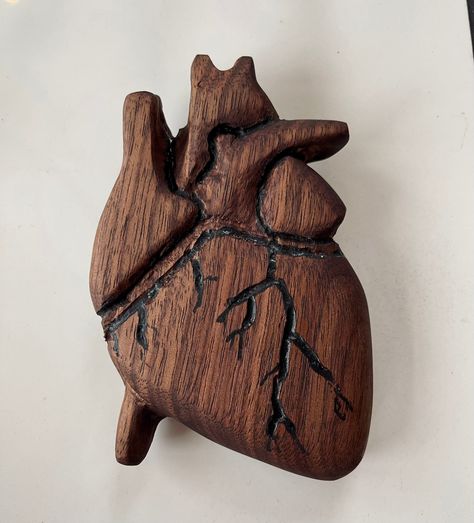 Heart Sculpture, Cross Roads, Anatomical Heart, Human Heart, Wood Hearts, Wooden Heart, Home Decorators, Human Anatomy, Wooden Hearts