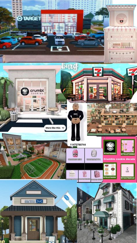 Bloxburg Town Layout Small Plot, Bloxburg Town, Castle Plans, Bloxburg Decals Codes Aesthetic, The Sims 4 Lots, Blocksburg Room Ideas￼, Free House Design, House Decals, Bloxburg Decals Codes Wallpaper