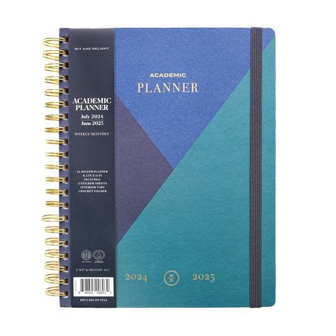 Wit & Delight's large spiral-bound dated planner is full of new and exciting features. With durable monthly tabs, sticker sheets, and two pockets for storage, this planner goes beyond tracking weekly to-dos and setting monthly goals. The new weekly layout makes it easy to reference all the information you need each week by categorizing to-do lists, tasks, emails, and appointments. This planner includes months July 2024 - June 2025. Best Weekly Planner, Wit And Delight, Planning Calendar, Work Supplies, Weekly Layout, Hourly Planner, Pocket Planner, Day Designer, Weekly Monthly Planner