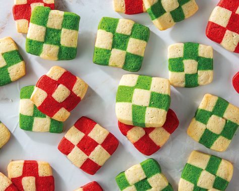 Christmas Checkerboard Cookies, Checkered Cookies, Gingham Cookies, 60 Cookies, Funny Recipes, Blackberry Cookies, Cookies 2023, Checkerboard Cookies, Icebox Cookies