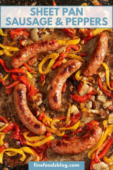 Roasted Peppers And Sausage, Meal Prep Italian Sausage, One Pan Sausage And Peppers, Sausage And Peppers Bake, Sheetpan Sausage Peppers And Onions, Italian Sausage Peppers And Onions Baked, Sheet Pan Brats And Peppers, Authentic Italian Sausage And Peppers, Sheet Pan Sausage Peppers And Potatoes