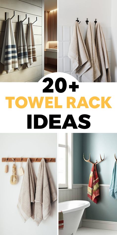 When I moved into my first home, I had to replace all the towel hooks. Why? Because they were old, tattered and just dingy looking. I wanted towel hook ideas that were modern, chic and fit my style. Do you feel the same? Maybe you’re upgrading your bathroom with some serious functionality and style or […] Towel Hooks For Small Bathroom, Towels On Hooks In Bathroom, Bathroom Decor Ideas Towel Racks, Diy Bathroom Shelf With Hooks, Diy Farmhouse Bathroom Towel Holder, Hanging Towel Hooks In Bathroom, Bathroom Door Hooks For Towels, Towel Hanger Ideas Bedroom, Hanging Baskets From Towel Bar