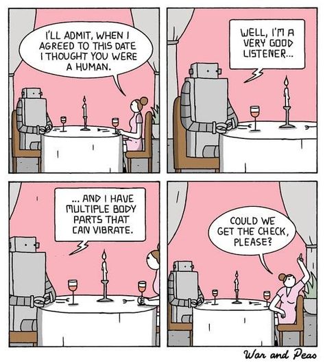 war.and.peas  CHECK PLEASE  #comic #webcomic #warandpeas #cartoon #funny #wholesome #comicstrip #comics #robot war.and.peas CHECK PLEASE  comic webcomic warandpeas cartoon funny wholesome comicstrip co Spicy Comics, Dark Comics, Online Comics, Flirting Moves, Single Mom Quotes, Memes Sarcastic, Dating Tips For Women, Blind Dates, Dating Pictures