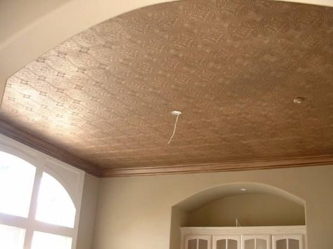 Ceiling Covering, Panel Ceiling, Copper Ceiling, Architectural History, Copper Paint, Cosy Living, Cosy Living Room, Door Shelves, Farmhouse Ideas