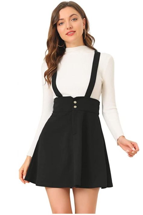 Women's Valentine's Day mini skirt Dress.Mini Skirt Dress for Women with Adjustable Strap for Office. Overalls Skirt, Gothic Skirts, Overall Skirt, Mini Cute, Suspender Skirt, Simple Shirts, Cute Skirts, Overall Dress, Bottom Clothes