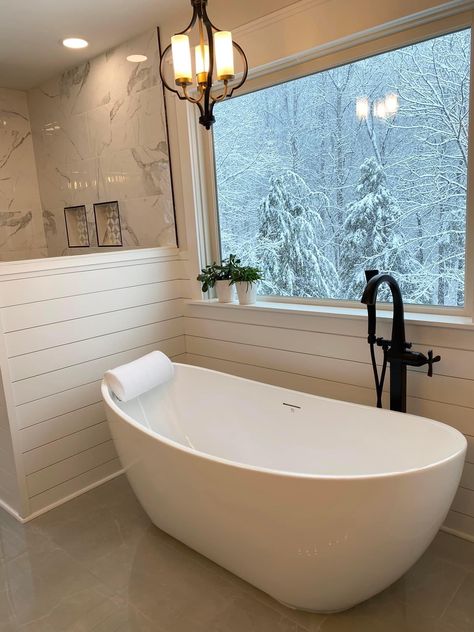 Bathroom Remodel With Soaking Tub, Stand Alone Bath Tub, Bath Tub Bathroom, Chalet Bathroom, Master Bath And Closet, Tub Remodel, Bathroom Freestanding, Bathroom Stand, House Addition