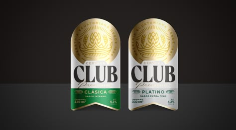 Club Premium by Mellow & Banana on Packaging of the World - Creative Package Design Gallery Lon Bia, Beer Pack, Happy Beer, Beer Packaging Design, Radisson Hotel, Non Alcoholic Beer, Premium Beer, Beer Logo, Craft Packaging