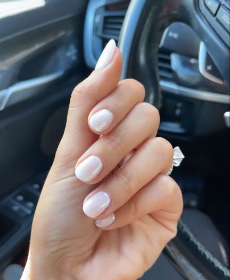 *this is a commissionable link    nude white pink chrome nails diy nails nail polish easy nails natural nails White Chrome Natural Nails, Funny Bunny With Chrome Nails, Bridal Nails Natural, Short White Chrome Nails, White Nails Natural, Funny Bunny Chrome Nails, Chrome Nails Diy, Nude Chrome Nails, Nude Chrome