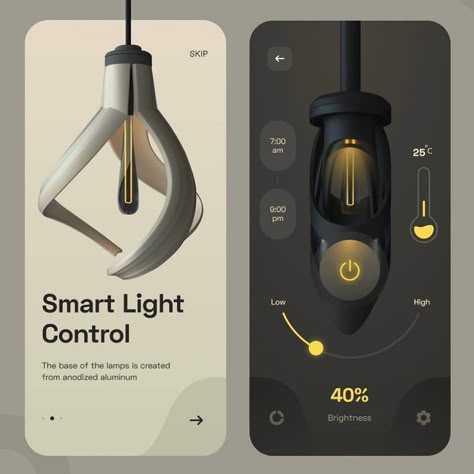 UI/UX Inspiration on Instagram: “💡 Control your Light Bulb settings with this Smart Light Control app by @kitket_design Have a creative weekend! . ⭐️ Want to be featured?…” Creative App Design, Light App, Ux Mobile, App Interface Design, Smart Home Design, App Design Inspiration, App Interface, Ui Design Inspiration, App Ui Design