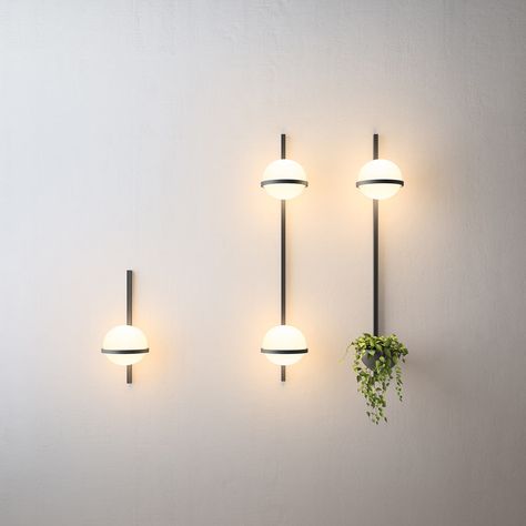 Palma Introduces Plants and Lighting to Indoor Settings Wall Lamp Design, White Lamp Shade, Fluorescent Tube, Lampe Design, Outdoor Solar Lights, Outdoor Wall Lamps, Black Lamps, Lamp Sets, Outdoor Wall