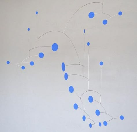 Mobiles Art Sculpture, Mobiles Art, Calder Mobile, Metal Mobile, Mobile Sculpture, Art Mobile, Mobile Art, Kinetic Art, Blue Dots