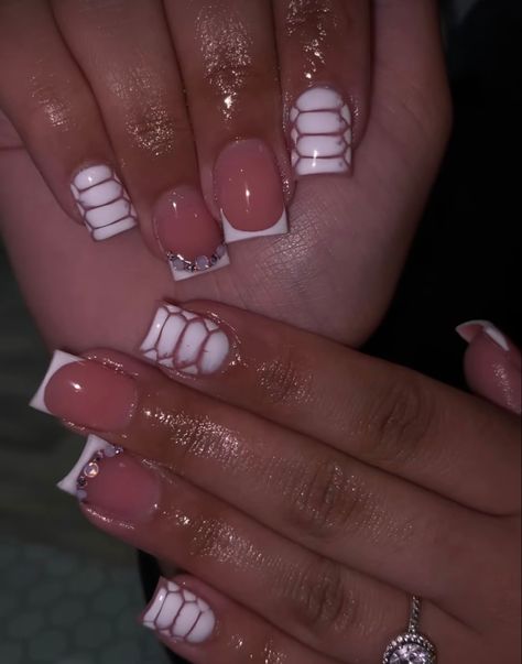 Really Short Nail Designs Simple, Short Acrilyc Nail Ideas Square, Short Square Acrylic, Short Square Acrylic Nails Designs Simple, Acrylic Overlay Nails Design, Shorties Acrylic Nails, Acrylic Overlay Nails, Short Acrylic Nail Designs, Carnival Nails