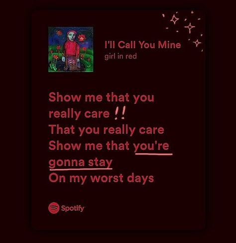 Girl In Red Singer, Girl In Red Lyrics, Marie Ulven, Red Song, Musica Spotify, Red Quotes, Relatable Lyrics, Iphone Life Hacks, Meaningful Lyrics