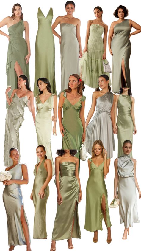 Olive Green And Gold Bridesmaid Dresses, Timeless Wedding Theme Bridesmaid Dresses, Green Multiway Bridesmaid Dress, Mix Match Bridesmaid Dresses Olive, Green Bridesmaid Dresses Sleeves, All Green Bridesmaid Dresses, Bridesmaids Dresses Aesthetic, Olive Bridesmaid Dresses Mismatched, Olive Green Mixed Bridesmaid Dresses