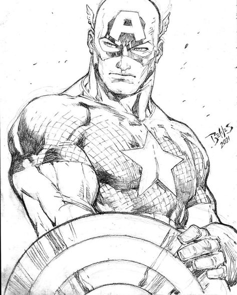 Captain America Sketch, Captain America Drawing, Captain America Comic Art, Wolverine Comic Art, Comic Book Room, Marvel Art Drawings, Captain America Art, Avengers Drawings, Comic Art Sketch