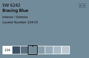 Medium Blue Paint Colors, Gray Interior Paint Colors, Gray Interior Paint, Warm Blue Paint Colors, Bracing Blue, Grey Interior Paint, Sherwin Williams Blue, Colors For 2024, Blue Gray Paint Colors