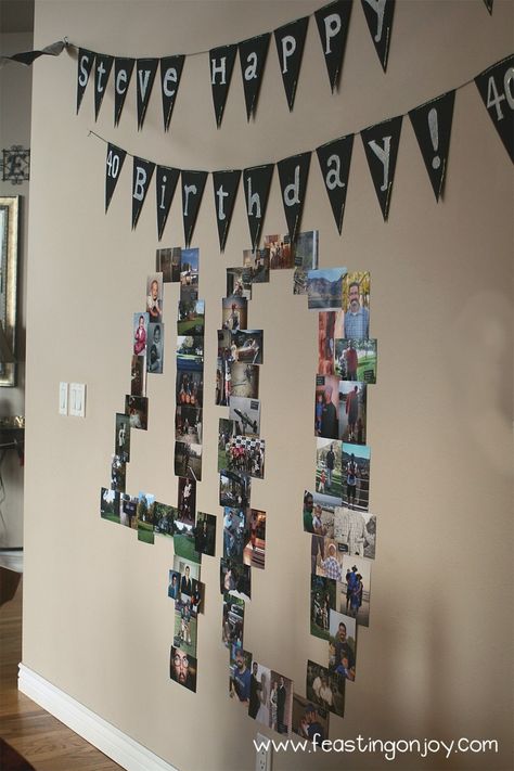 40th Birthday Party Men, Festa All Black, 40th Birthday Themes, 40th Party Ideas, Husband 40th Birthday, 40th Birthday Men, Surprise 40th, 40th Bday Ideas, 40th Birthday Party Decorations