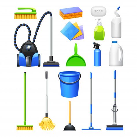 Retail Marketing, Flat Icons Set, Plastic Ware, Central Vacuum, Vacuum Accessories, Flat Icons, Free Brush, Cleaning Equipment, House System