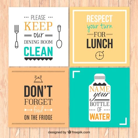 Kitchen rules posters Free Vector | Free Vector #Freepik #freevector #poster #kitchen #cooking #lettering Office Kitchen Etiquette, Kitchen Safety Rules, Kitchen Etiquette, Cleanliness Quotes, Kitchen Rules Sign, Office Quotes Wall, Office Rules, Fridge Design, Business Etiquette