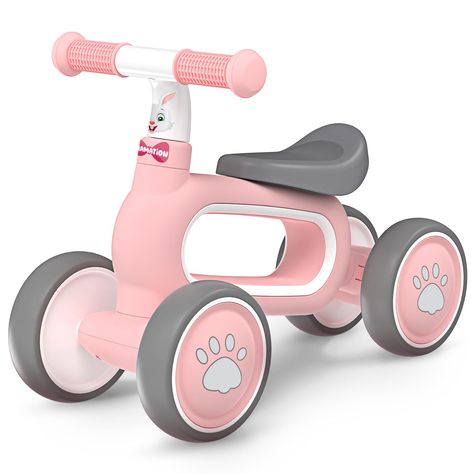 PRICES MAY VARY. 【2 Minutes Installation and Get a Baby Balance Bike】Not like others baby bike that need many steps and even screws to install, this toddler bike just need 2 minutes and your baby can get a lovely rabbit bike. Baby loves walking and this baby bike will be a nice gift for your cute baby. 【Circular Body for Easily Carring and Storing】Comparing with other toddler bike, the circular body is more convenient to hang and does not take up space. Whether indoors or outdoors, you can pick Baby Girl Toy, Toddler Bicycle, Bike Baby, Tummy Time Toys, Baby Mirror, Toddler Bike, Baby Bike, Pink Bike