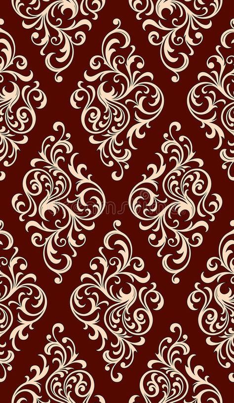 Seamless Floral Pattern, Textile Pattern Design, Damask Wallpaper, Pattern Vector, Stencils Wall, Damask Pattern, Free Vector Graphics, Decorative Art, Stencil Designs