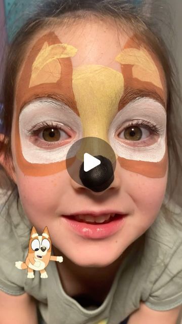 Vibrant Expressions Face Painting on Instagram: "Can’t forget Bingo! 🤎🐾  #facepaint #facepainting #facepaintersofinstagram #bluey #blueyandbingo #bingo #blueyfacepaint #blueyfanart" Bluey Halloween Makeup, Bingo Face Paint, Face Painting Bear, Bluey Facepainting, Monkey Face Paint, Corgi Face, Cute Halloween Makeup, Paint Easy, Face Painting Easy