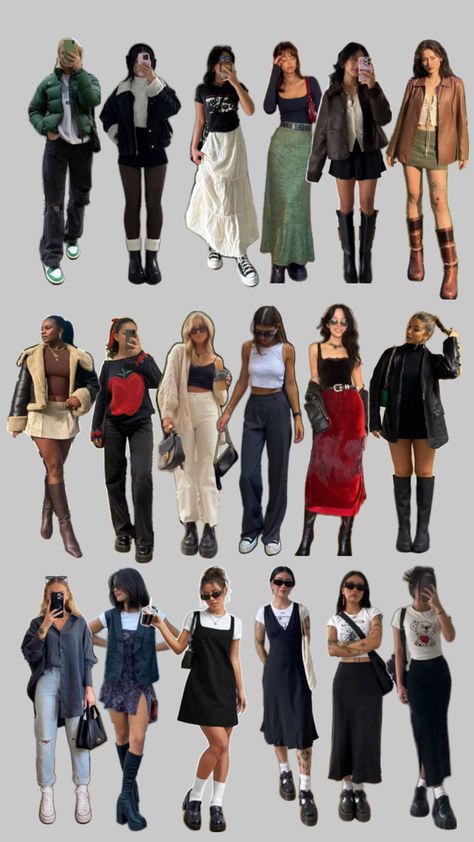 Home Party Outfit Ideas, Retro Aesthetic Outfit Ideas, Long Torso Outfits, Collage Outfit Ideas, Personal Style Types, Mode Ulzzang, Looks Pinterest, Clothes And Shoes, Looks Black