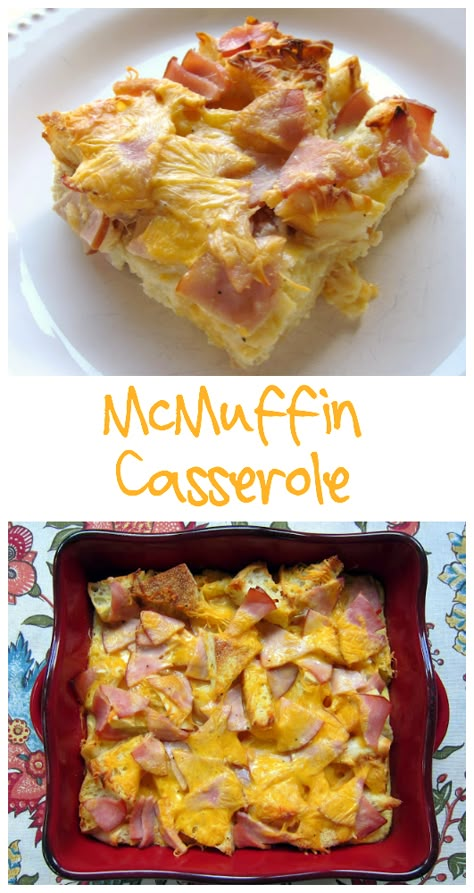 Mcmuffin Casserole, Christmas Breakfast Casserole, Egg Mcmuffin, Breakfast Recipies, Canadian Bacon, English Muffins, What's For Breakfast, English Breakfast, Christmas Breakfast