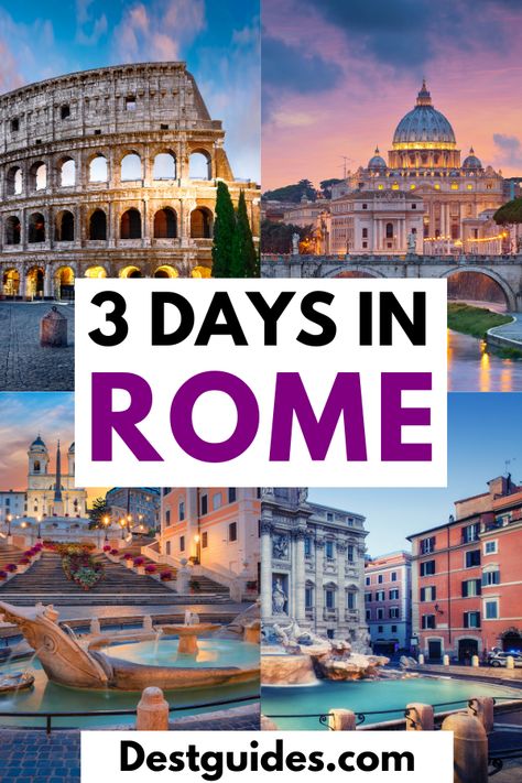 Visitng Rome for 3 days? Here is the complete 3 day Rome itinerary that will guide you in this Italian city.| 3 days in Rome| Rome itinerary for 3 days| 3 days in rome itinerary| how to send 3 days in Rome| what to do in Rome in 3 days| things to do in Rome in 3 days| Rome Italy 3 day itineray| Rome itinerary| 72 hours in Rome| Rome 3 day travel itinerary| best places to visit in Rome, Italy| must visit places in Rome #Destguides Italy Trip Itinerary, Rome Tips, 2 Days In Rome, What To Do In Rome, 3 Days In Rome, Things To Do In Rome, Rome Itinerary, Italy Destinations, Day Trips From Rome