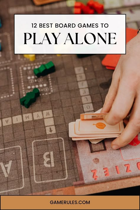 Struggling to find a friend to play a game with? Why not play alone? These 12 board games are crafted to play by yourself. These solo board games will give you all the fun and none of the stress. Try these board games alone the next time your craving a game. Board And Card Games, Travel Board Games, Single Player Games, Best Board Games For Adults, Solo Board Games, Print And Play Games, How To Make A Game, Boardgame Aesthetic, Diy Board Games For Adults