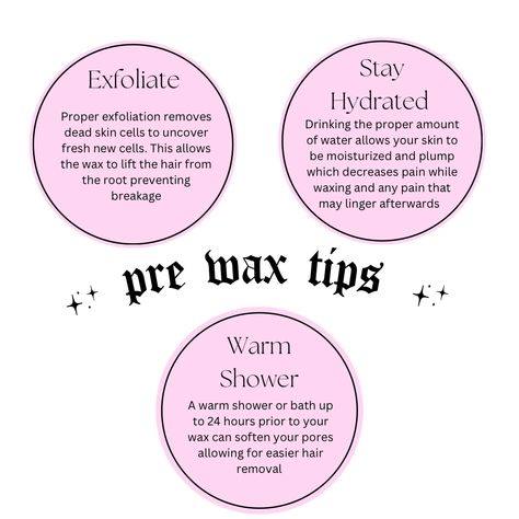 Prewaxing tips Facts About Waxing, Waxing Party Ideas, Waxing Tips Brazilian Quotes, Waxing Information, Pre Waxing Care Tips, Wax Promotion Ideas, Waxing Wednesday Quotes, Christmas Waxing Quotes, Pre Waxing Care