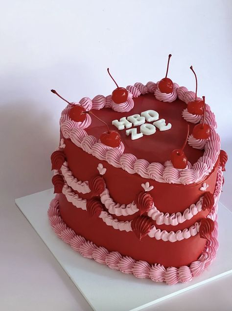 Baking — ONLINE BAKING CLASSES — bake with brooki Bolo Picnic, Red Birthday Cakes, Shipping Cookies, Cookie Delivery, Heart Cakes, Cake Decorating Classes, Red Cake, Best Bakery, Heart Shaped Cakes